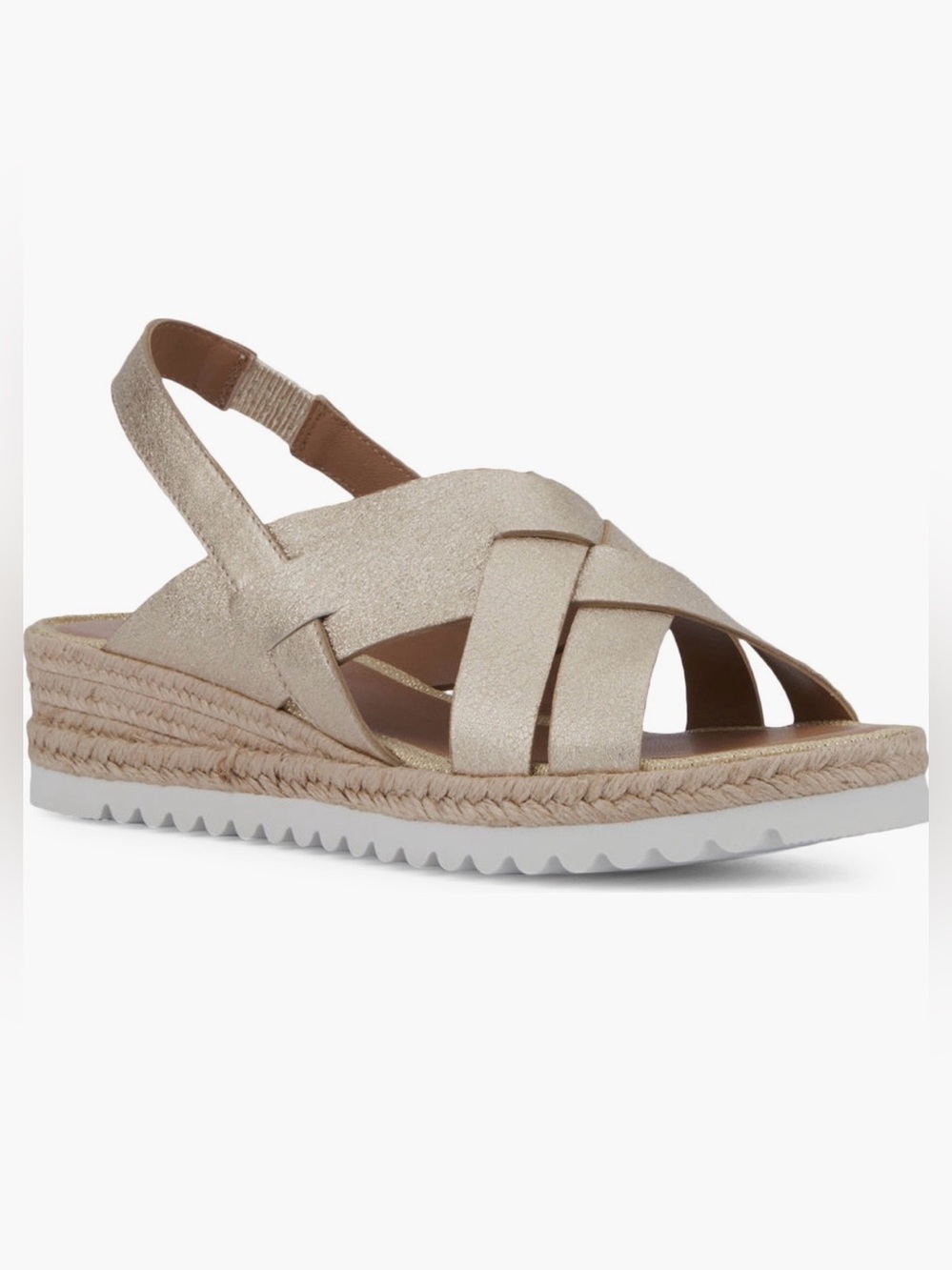 Aqultalia Amaya Water Repellent Sling Back Espadrille NWT 🍀 Platino